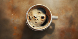 top view of a freshly brewed cup of black coffee