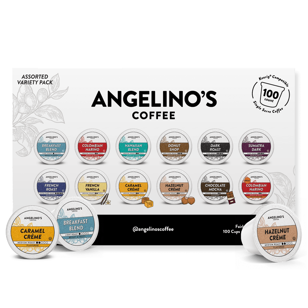 100ct Variety Pack Keurig Compatible Cups Angelino s Coffee