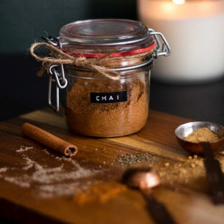 chai in mason jar