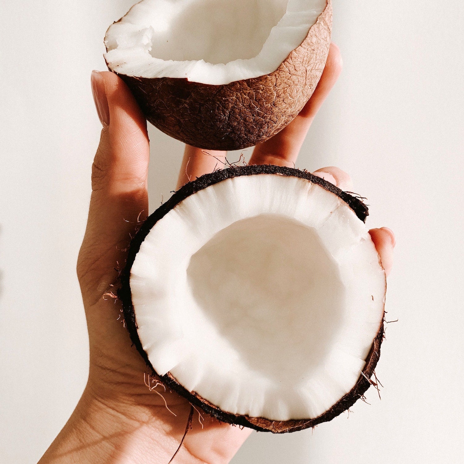 Coconut split into two