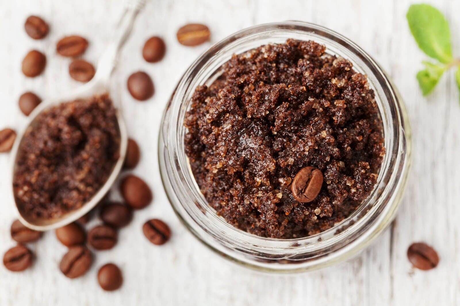 Shea body scrub with coffee