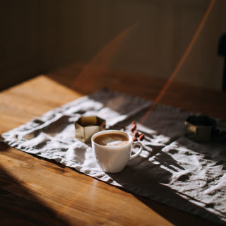 coffee on napkin on table