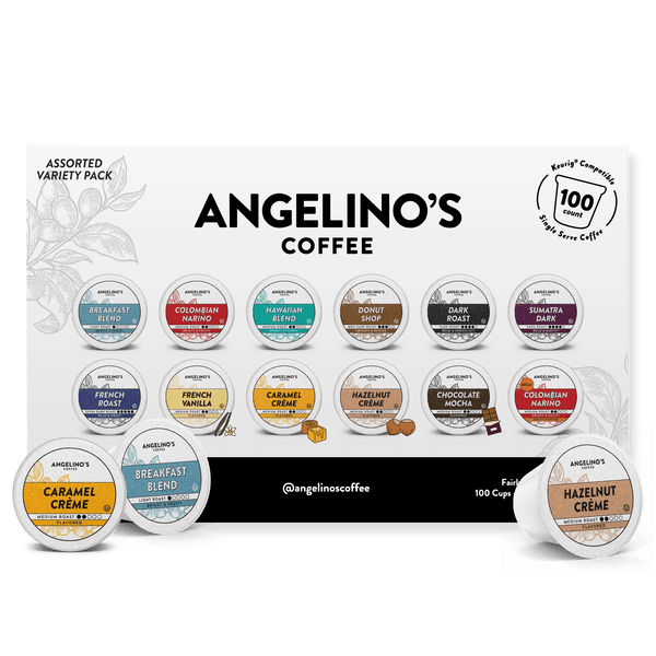 100ct Variety Pack Keurig Compatible Cups Angelino s Coffee