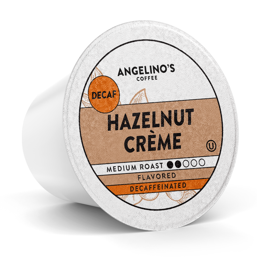 Decaf Hazelnut Crème Keurig® Compatible Cups Angelino's Coffee